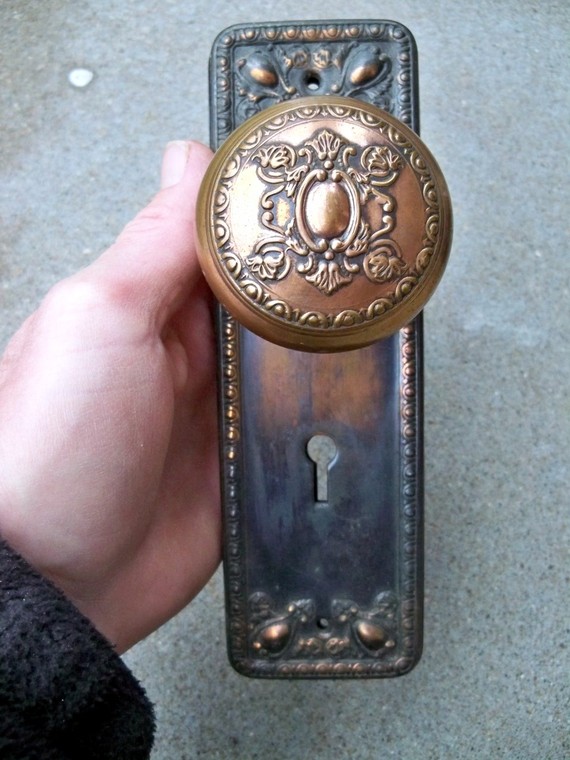 antique copper door knobs photo - 8