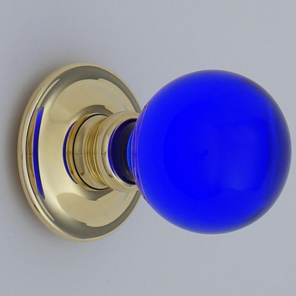 blue glass door knobs photo - 7
