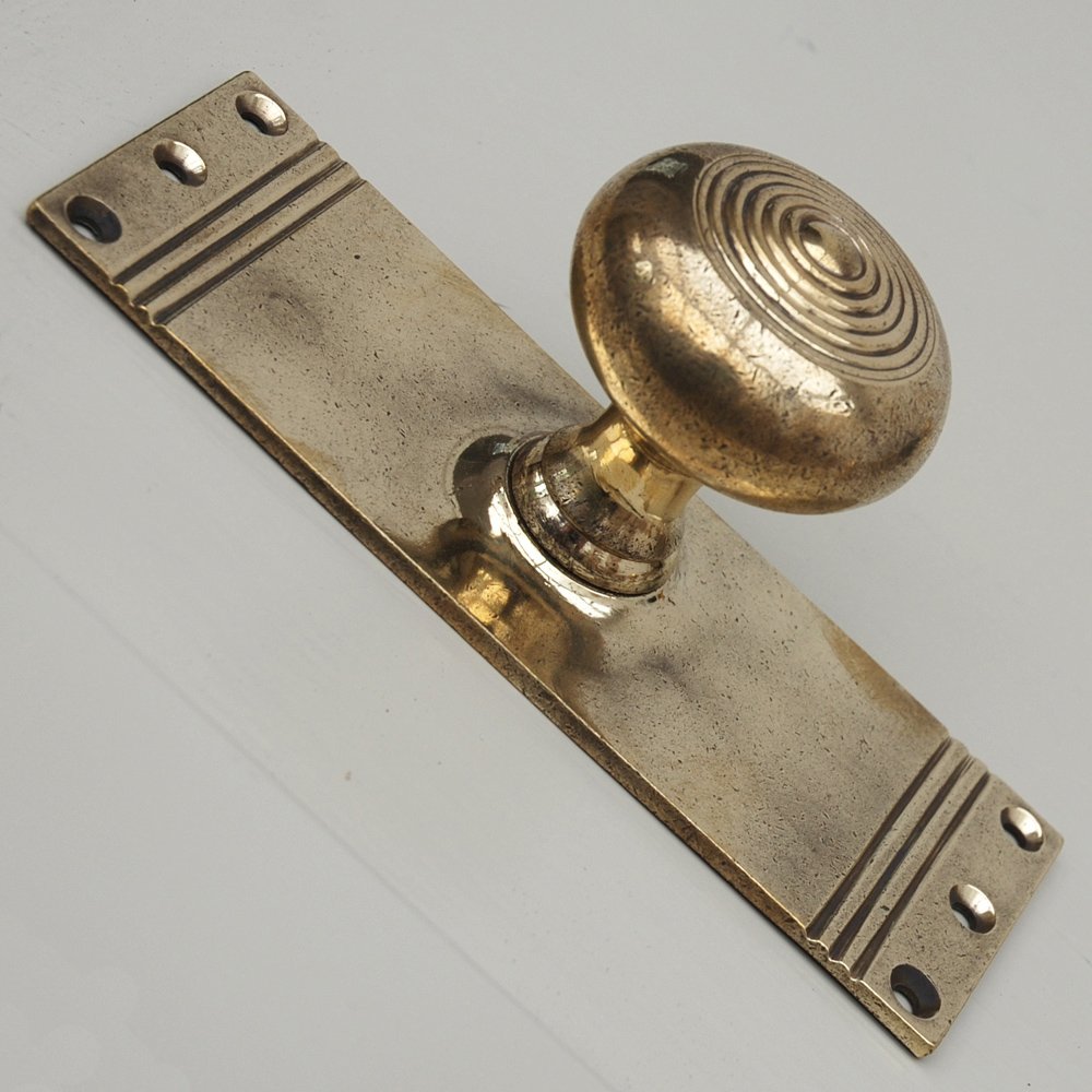 brass door knobs with backplate photo - 20
