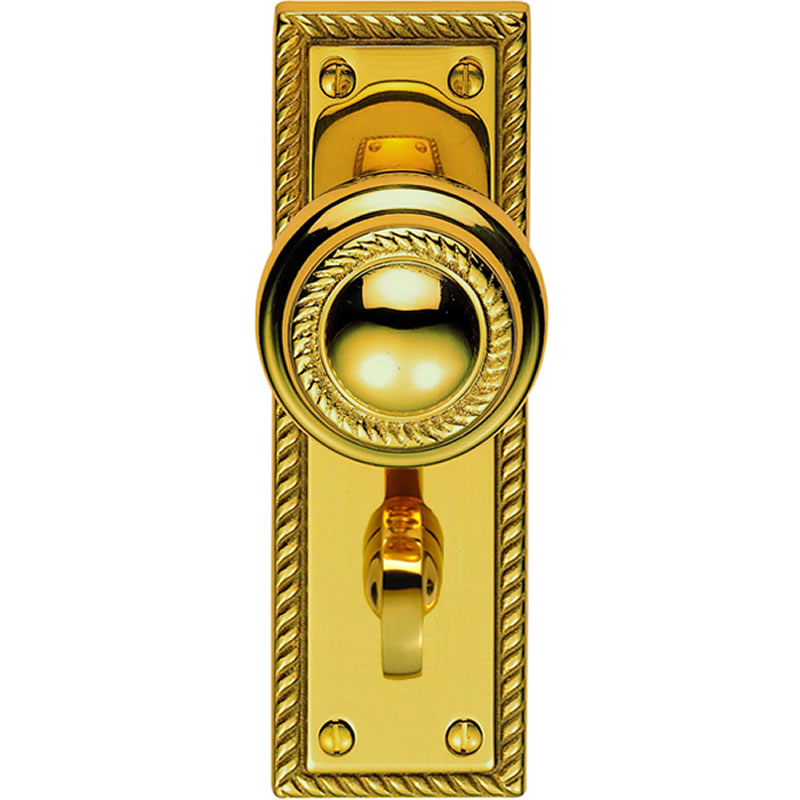 brass door knobs with backplate photo - 7