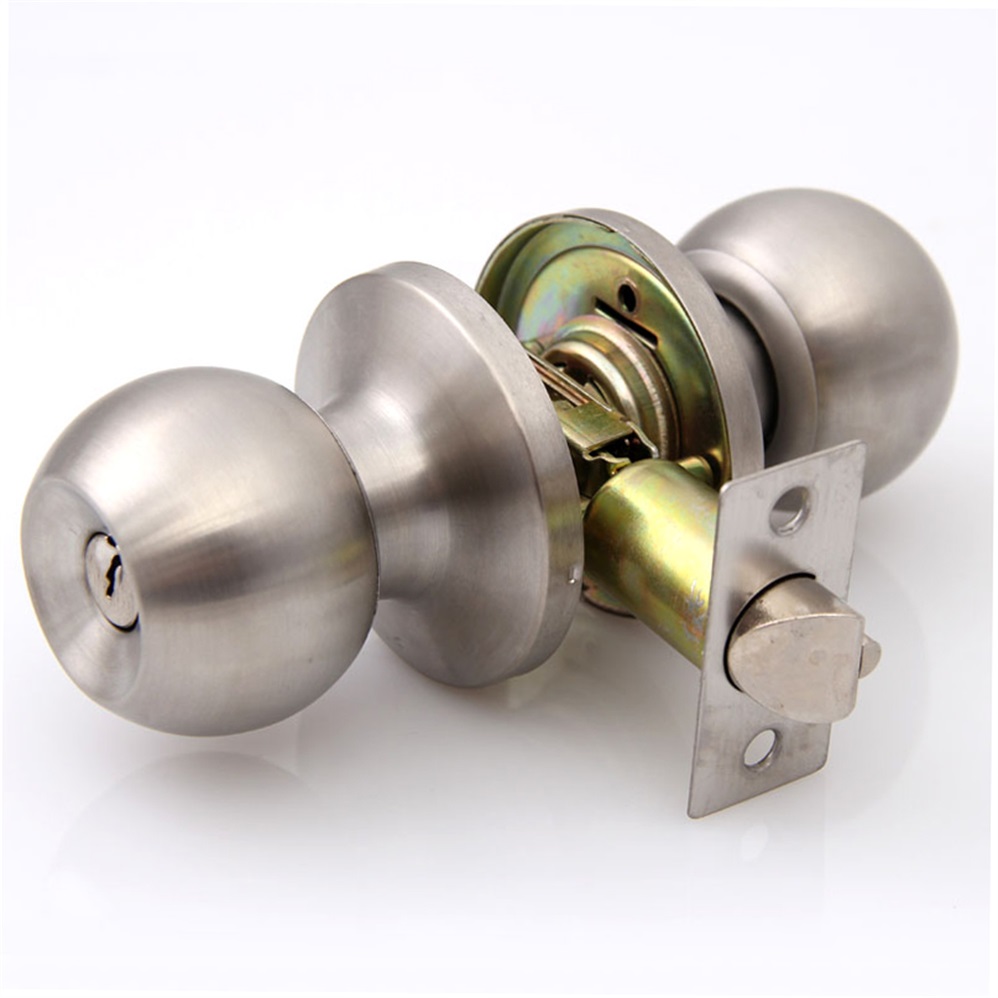 brushed stainless steel door knobs photo - 4