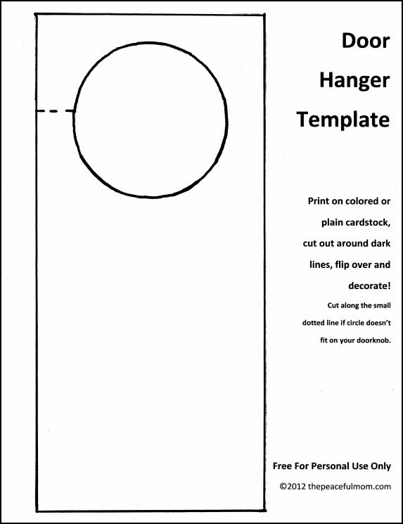 door knob hanger template photo - 1
