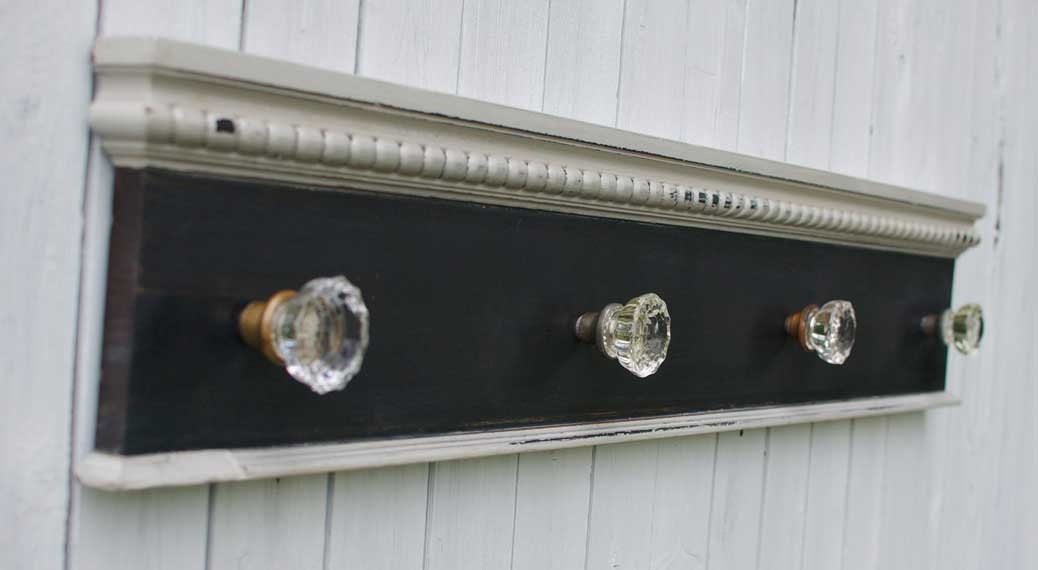 glass door knob coat rack photo - 8