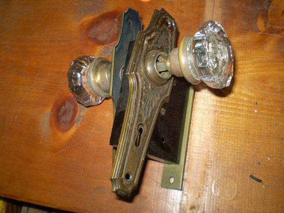 glass door knob with lock photo - 20