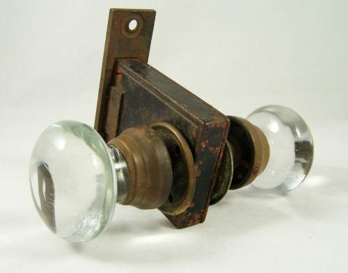 glass door knob with lock photo - 3
