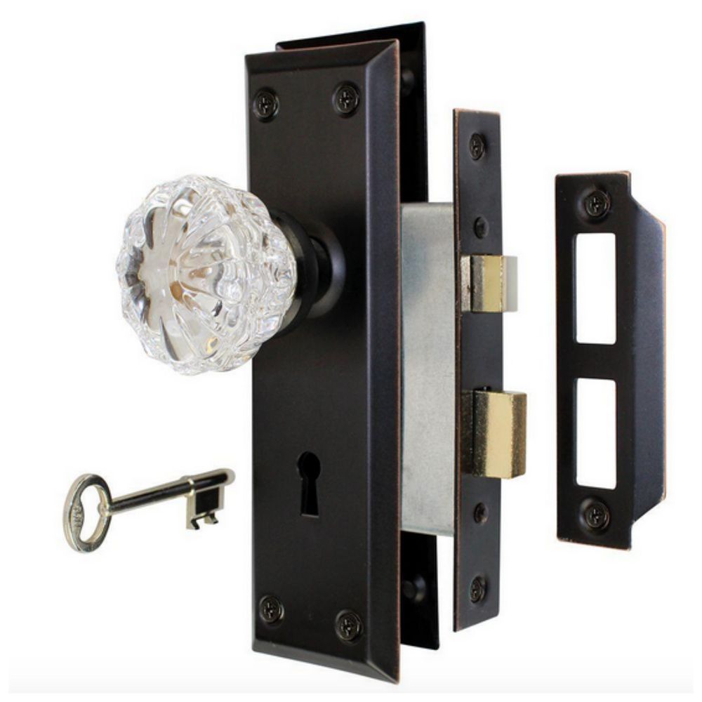 glass door knob with lock photo - 5