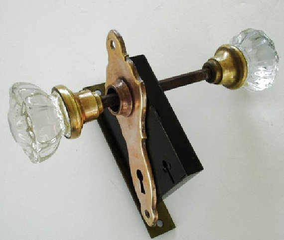 glass door knobs with lock photo - 10