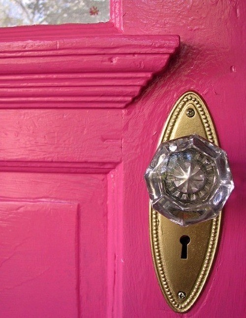 pink crystal door knobs photo - 3