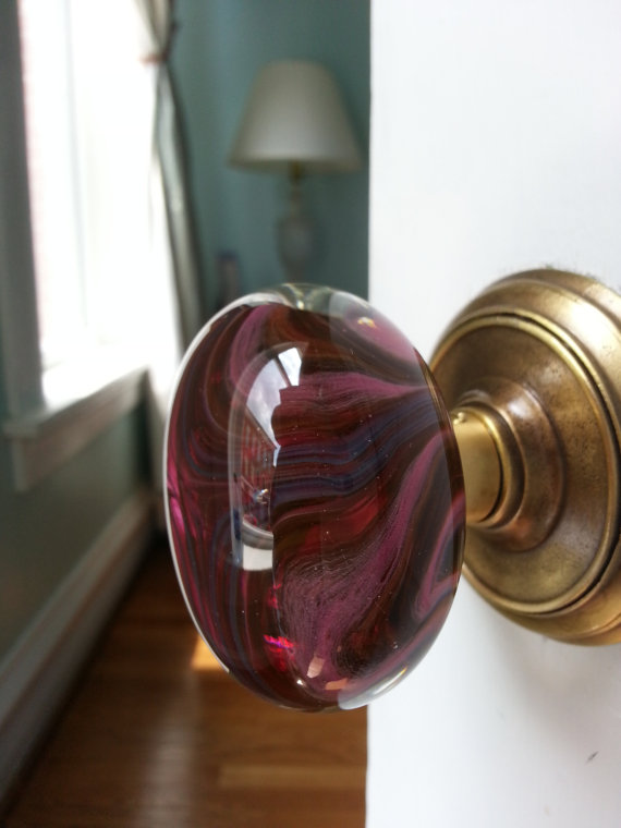 pink glass door knobs photo - 19