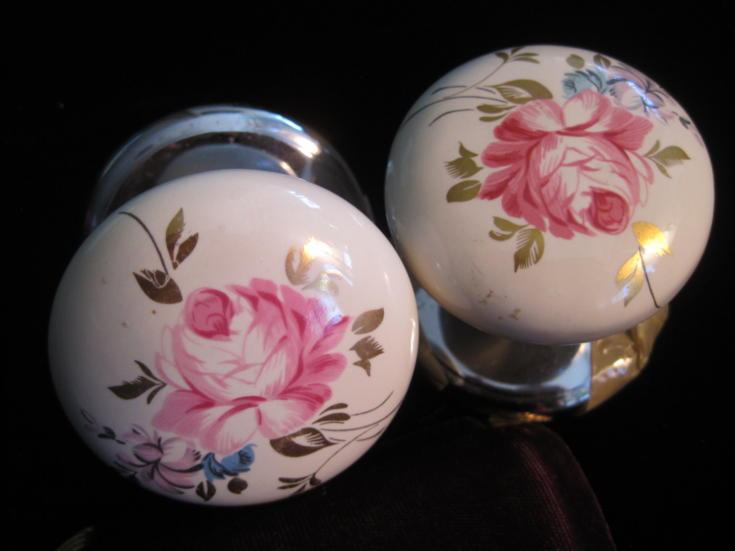 porcelain door knobs floral photo - 15
