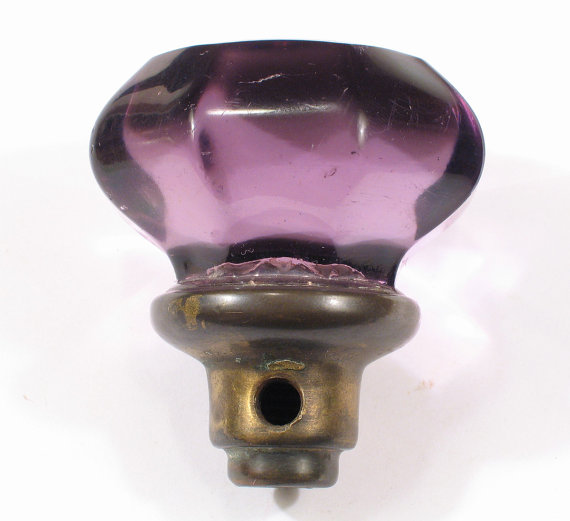 purple glass door knob photo - 10