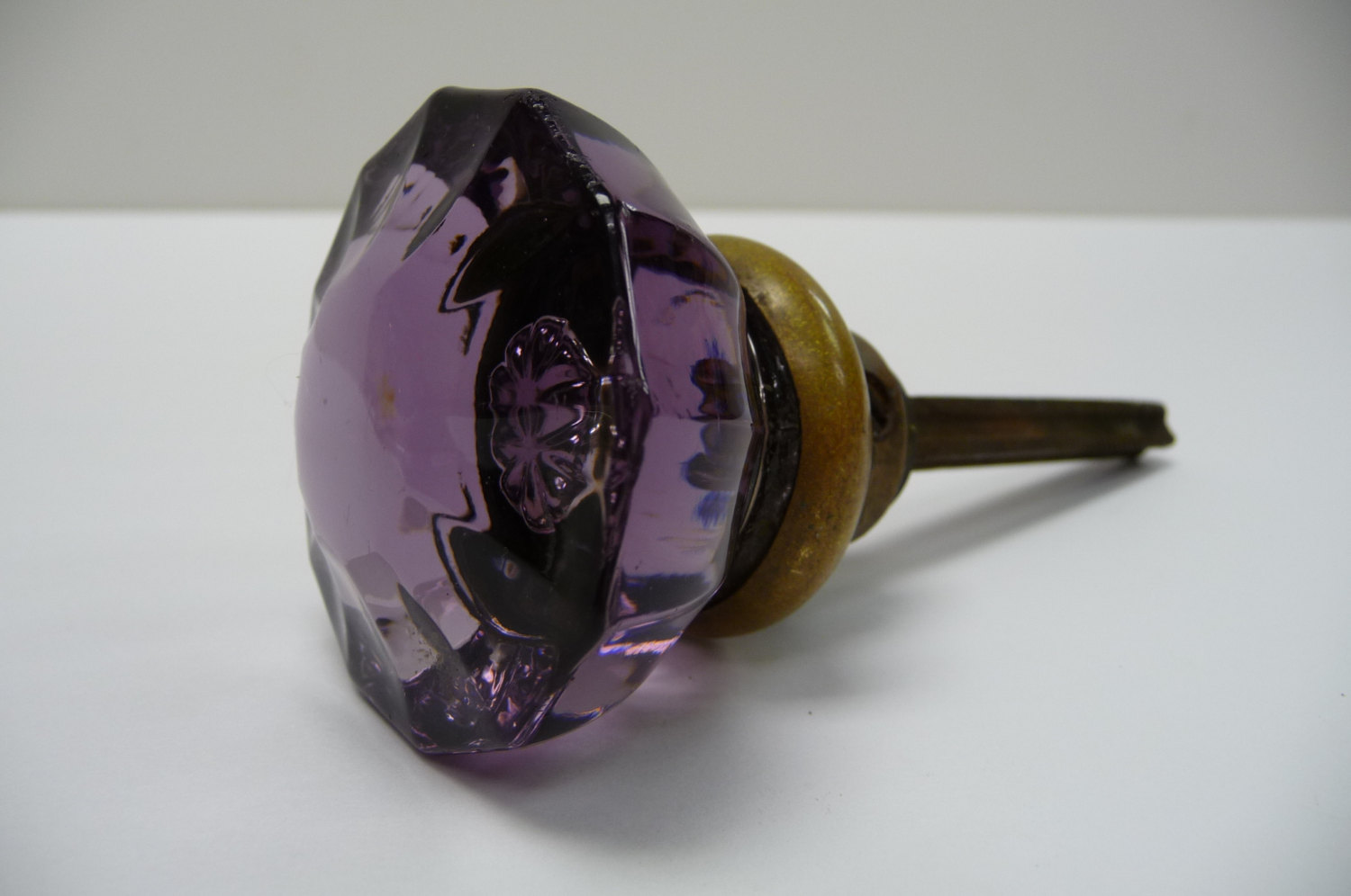 purple glass door knob photo - 2