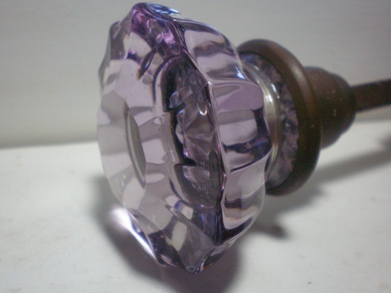 purple glass door knob photo - 6