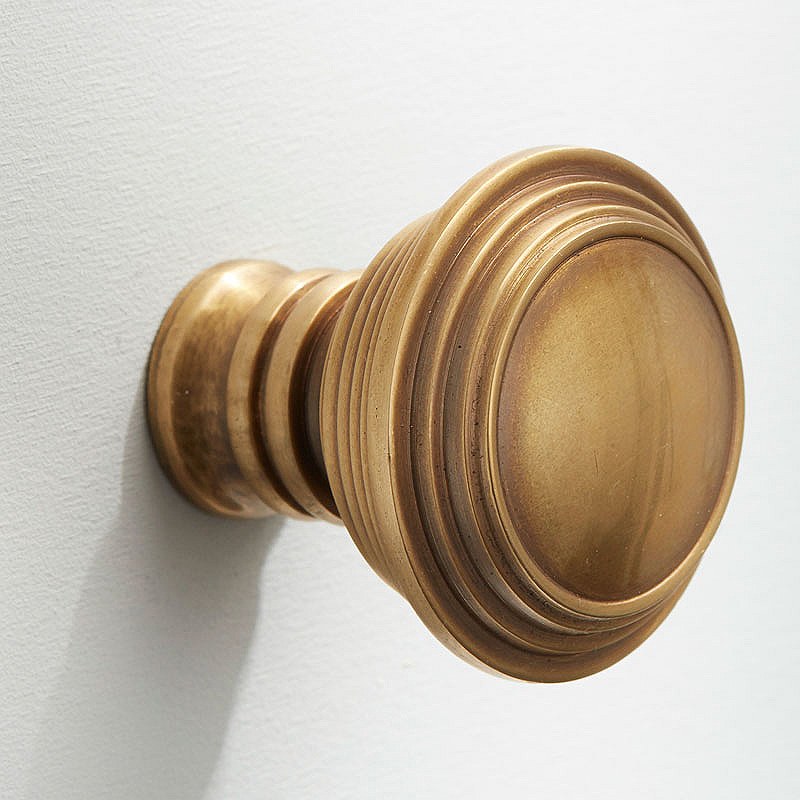 satin brass door knobs photo - 10
