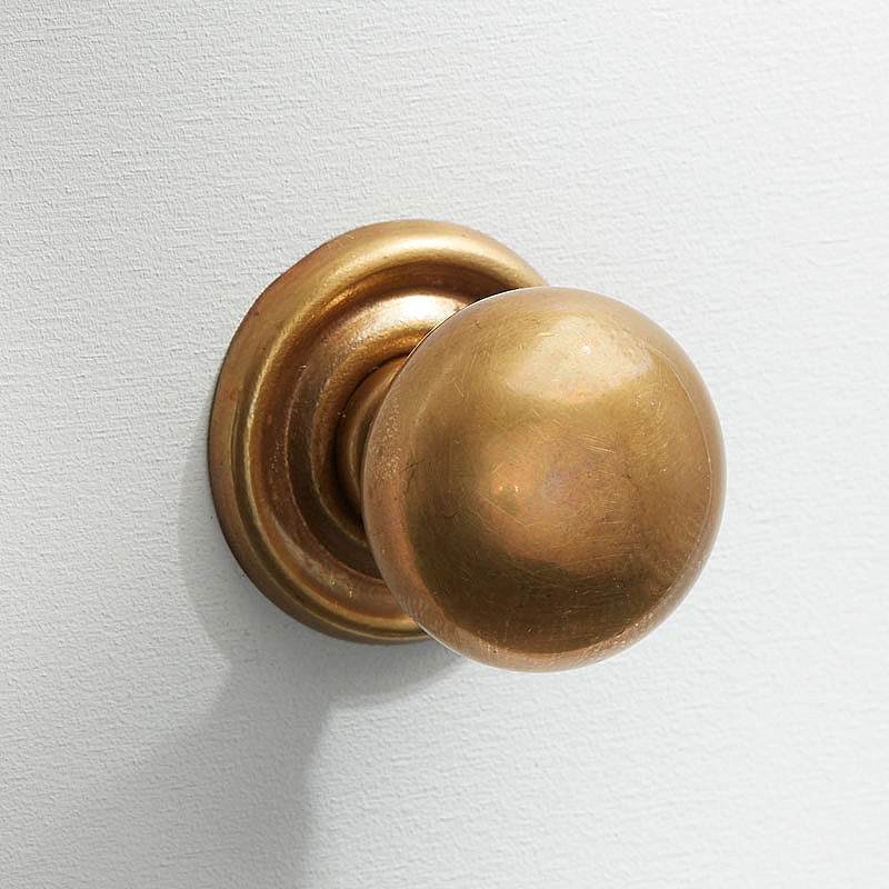 satin brass door knobs photo - 5