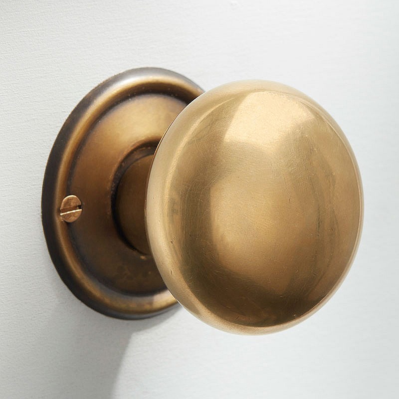 satin brass door knobs photo - 9