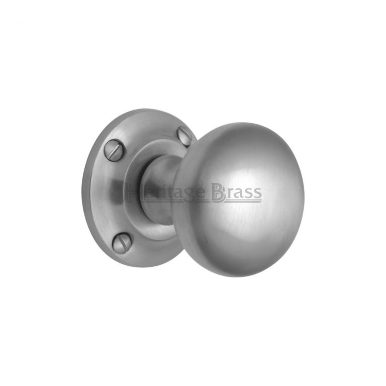 satin chrome door knobs photo - 12